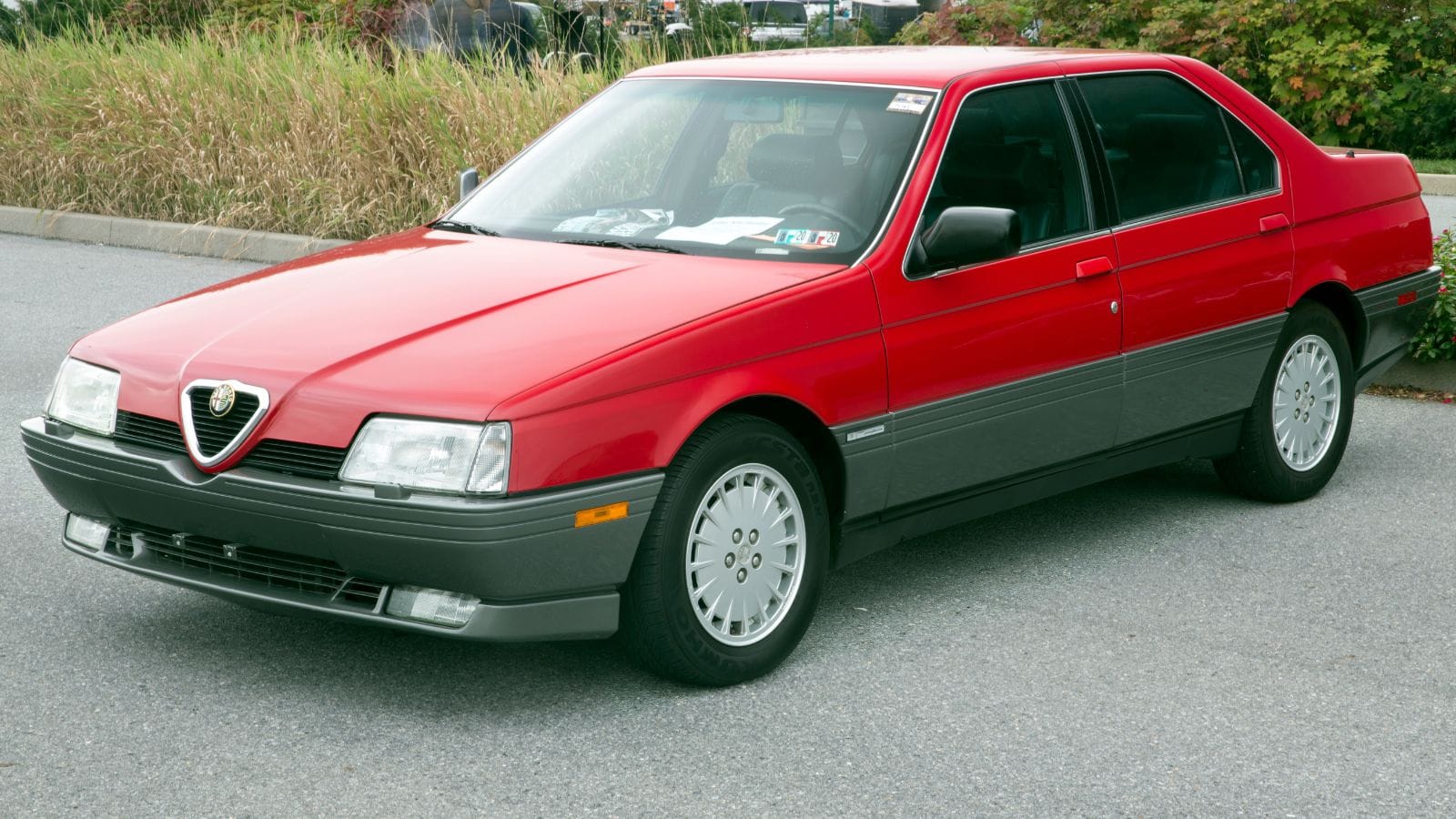 A 1991 Alfa Romeo 164L in the Car Corral at Hershey 2019.