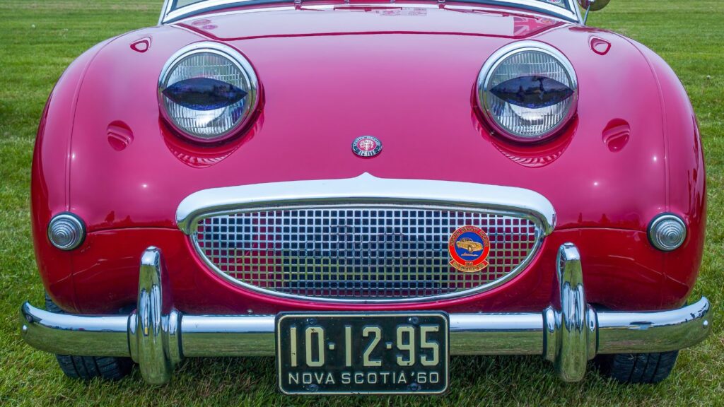 1960 Austin Healey Sprite sports car at local car show in Truro, Nova Scotia, Canada