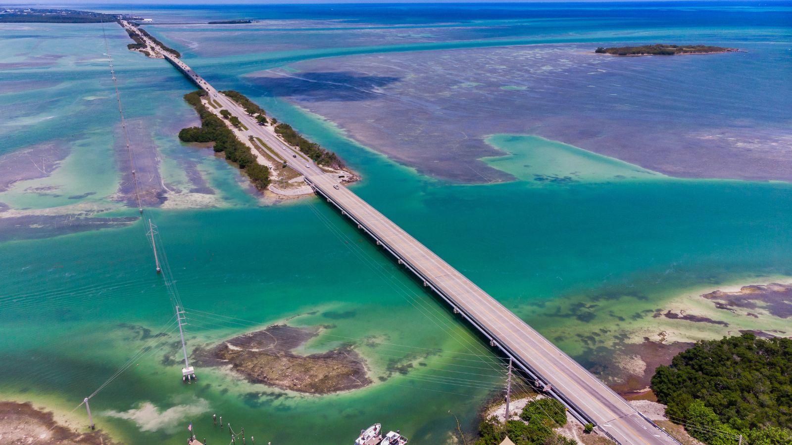 Aerial shot of U.S. route 1, Key West , Florida