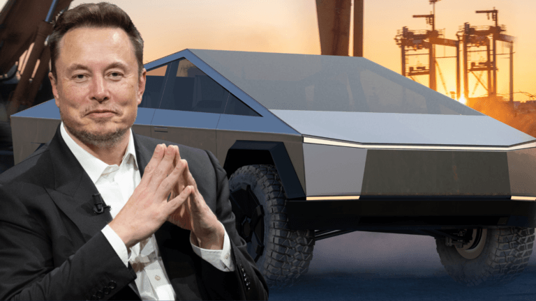 Elon with Cybertruck