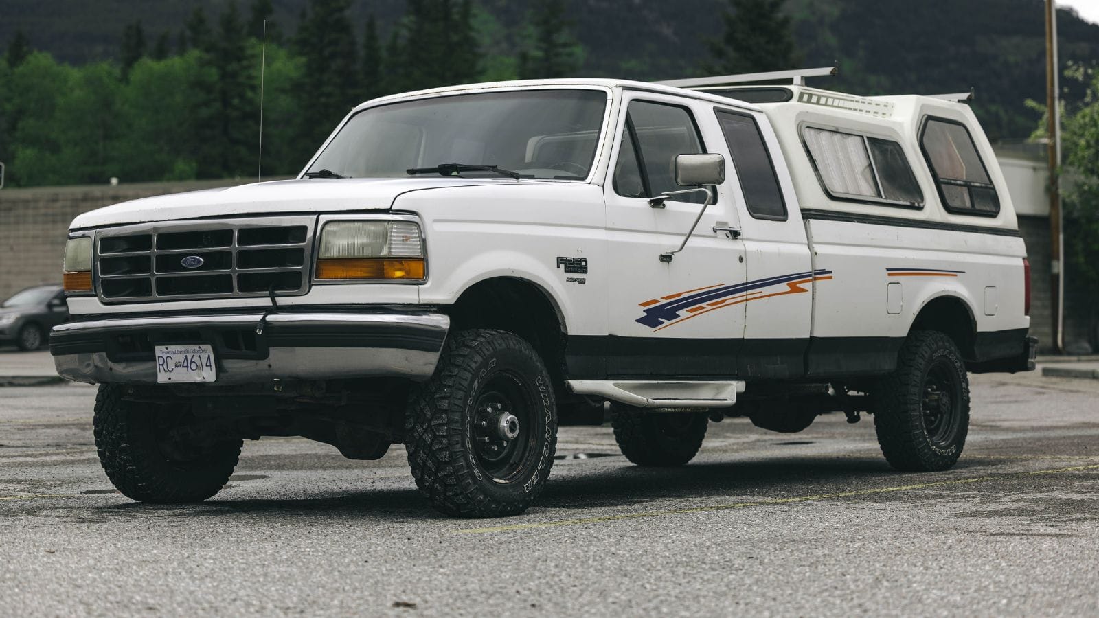 Ford F150 with a white canopy