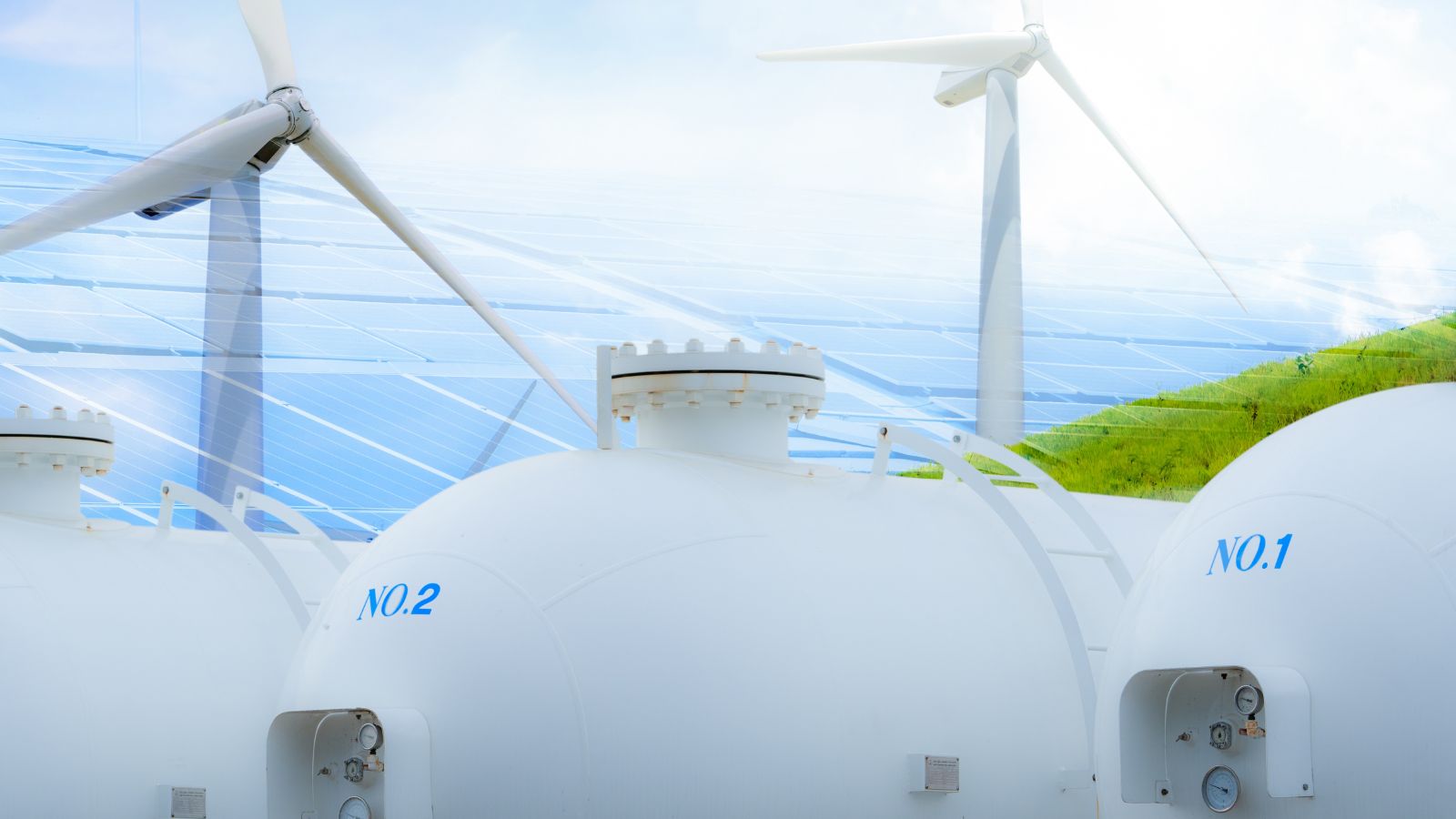 H2 fuel storage tank with green hydrogen