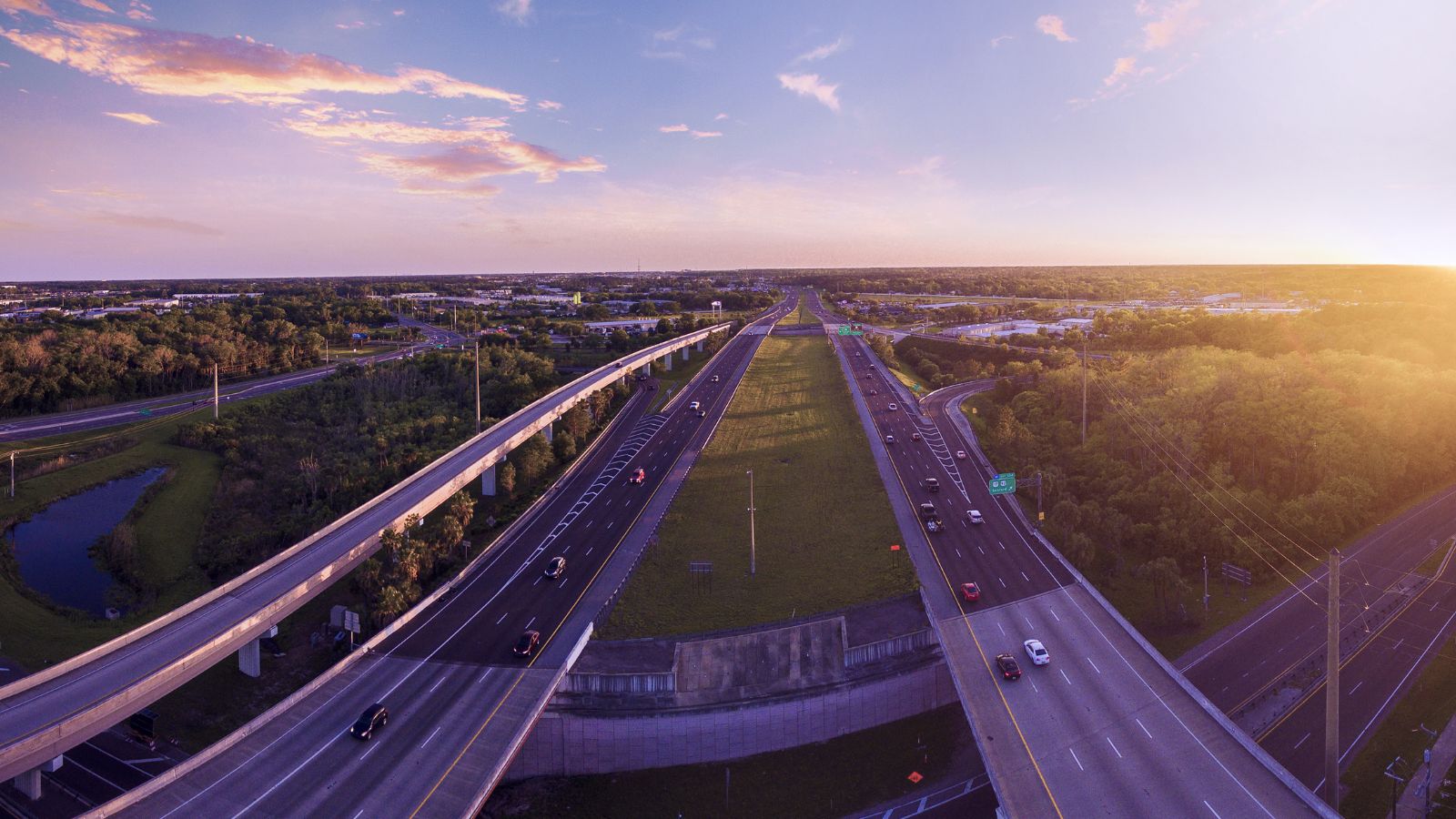 Interstate 4 in Sanford. Highway of Florida