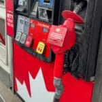 Montreal, Canada - 31 March, 2025: Close-up of a Petro-Canada gas pump, showing various fuel options.