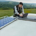 RV equipped with solar panels