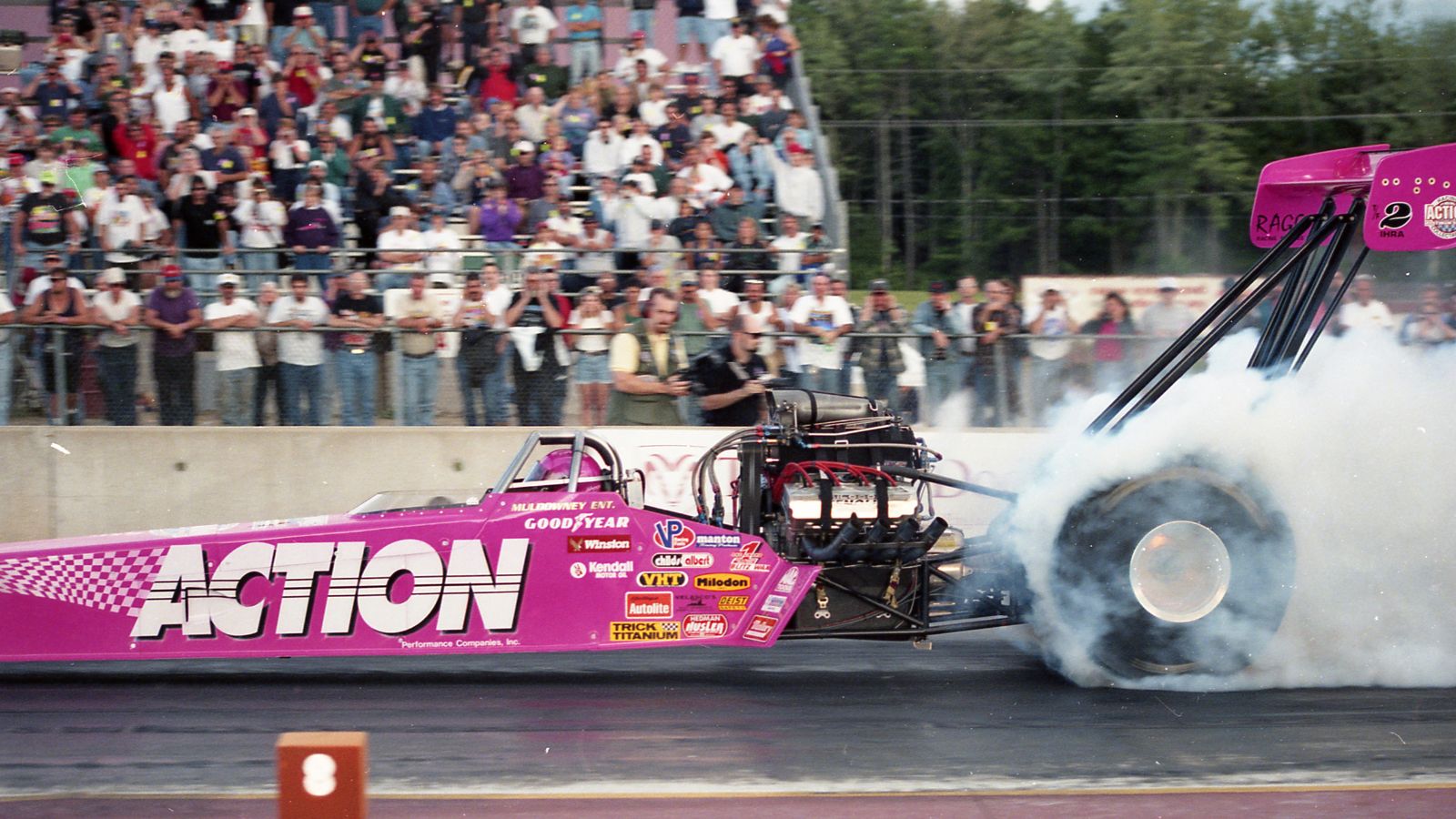 Shirley Muldowney at Nitro Cars Under The Stars in 1996 at New England Dragway