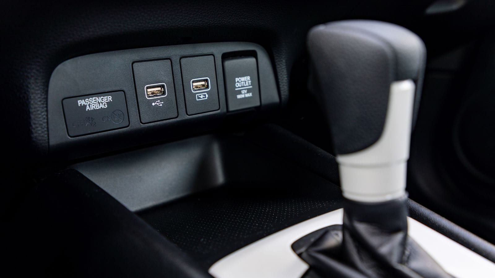 USB ports in interior of a car