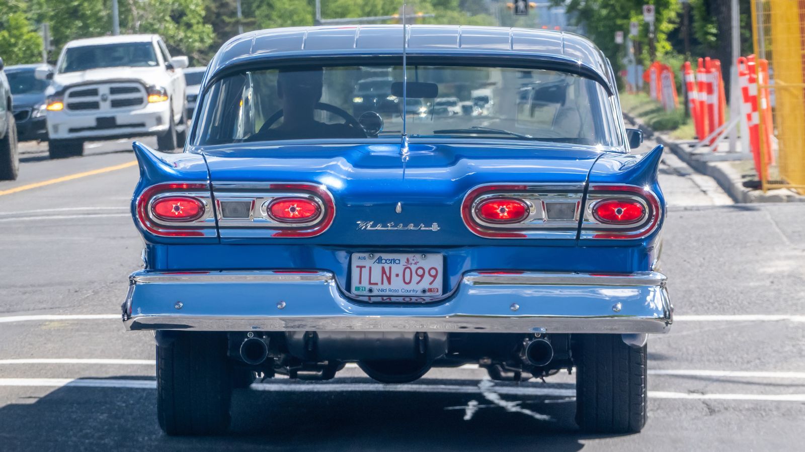 classic blue Ford Fairlane 500 Skyliner