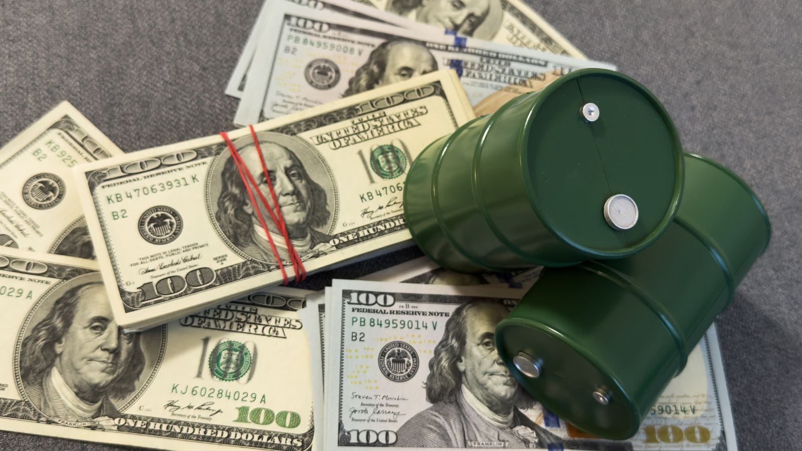 dollar bill of money. Oil business