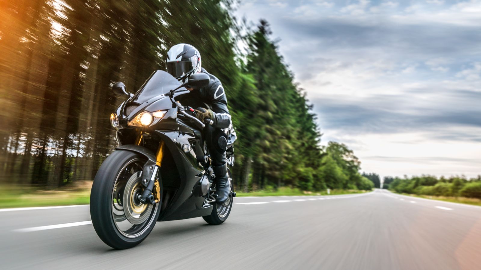 motorbike on the road driving fast