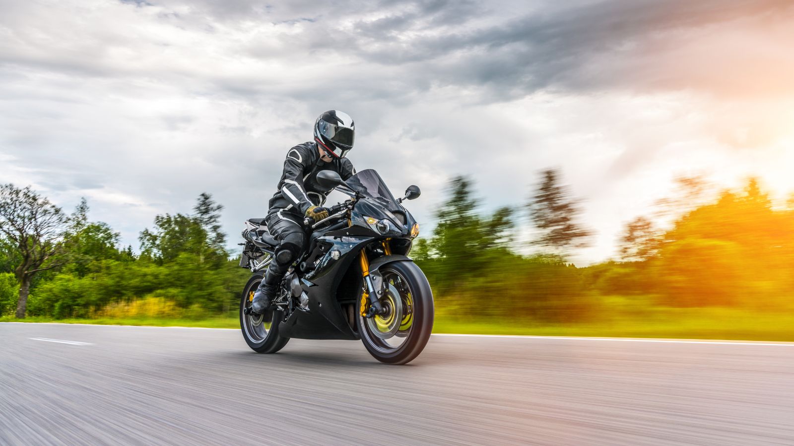 motorbike on the road riding