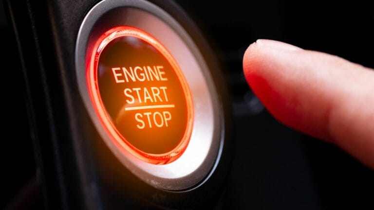 pressing the car start button