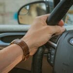 steering wheel of a Ford Fusion