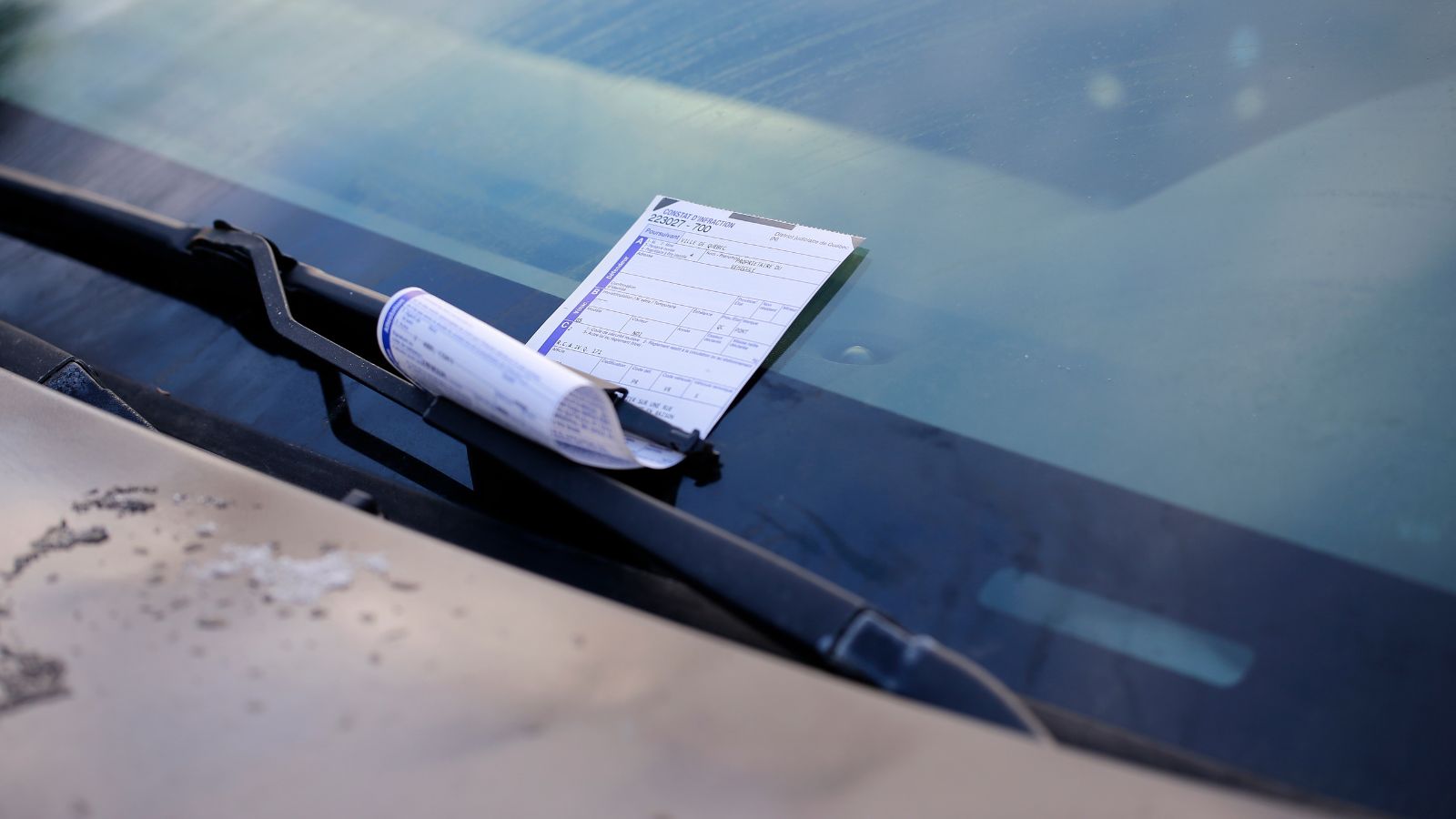 Quebec, Canada - 11-29-2023: a ticket for prohibited parking in Quebec City