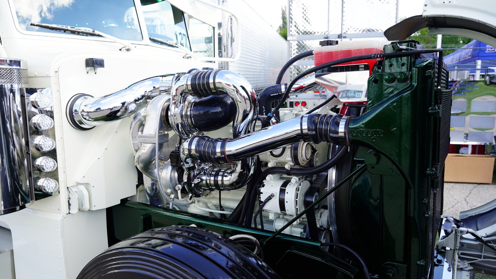 2021 Cummings Diesel X15 engine inside of semi-trucks