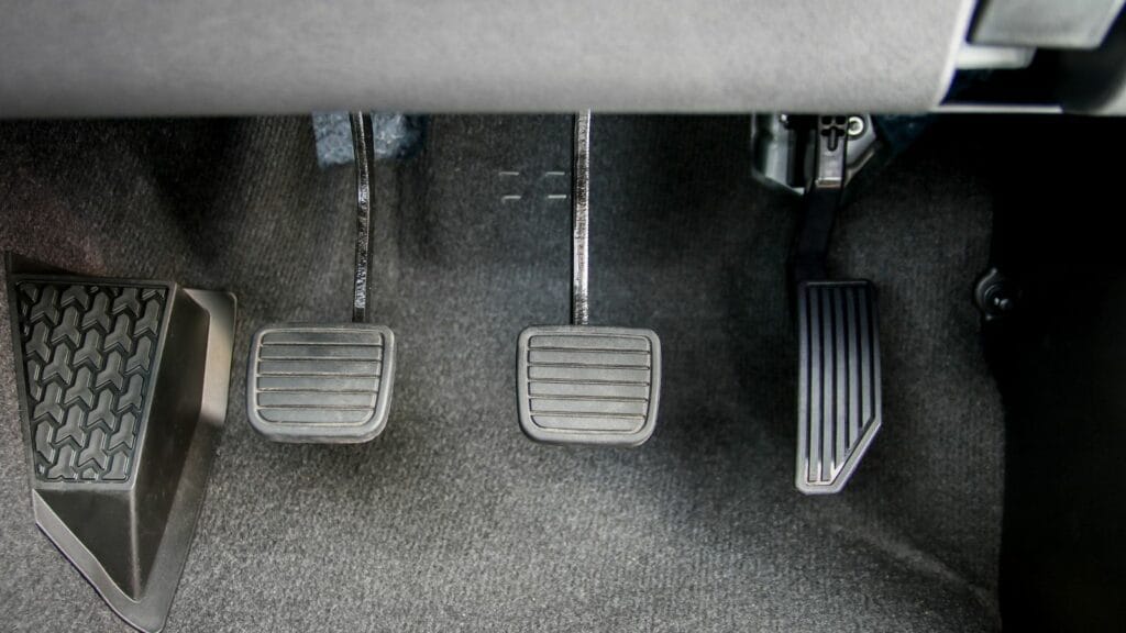 Accelerator, brake pedal and clutch pedal of manual gear car