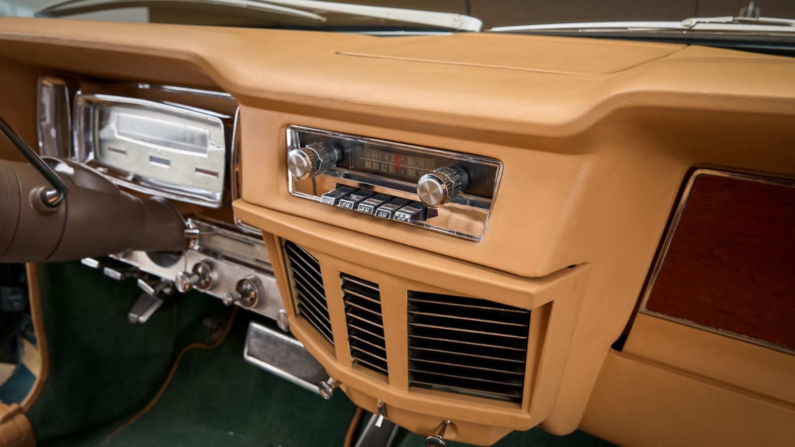 Dashboard and vents inside of a car