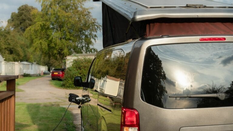 Electric van campervan plugged