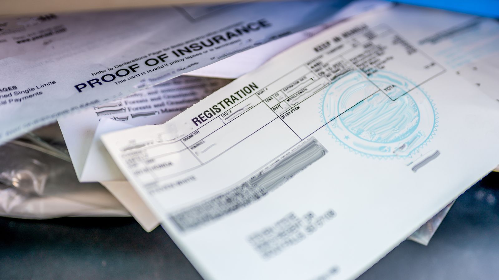 Proof of insurance and vehicle registration