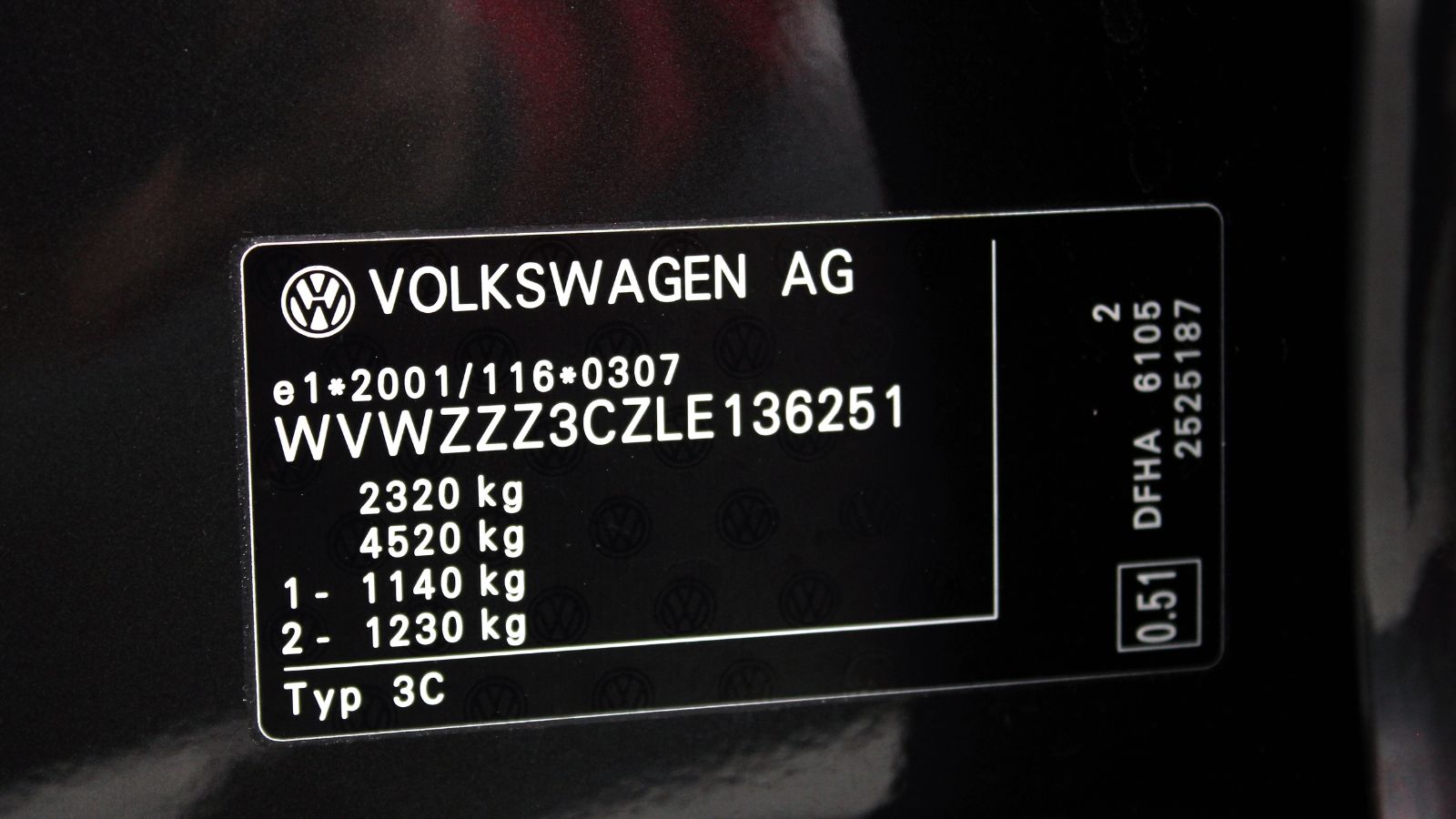 Volkswagen Passat Alltrack car VIN code