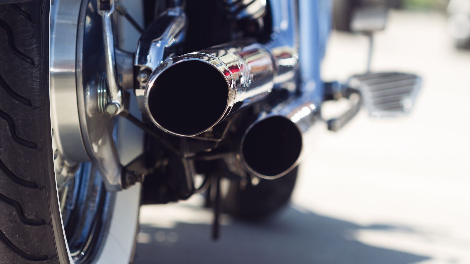 classical motorcycle pair of exhaust