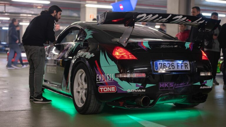 green neon lights on the underbody