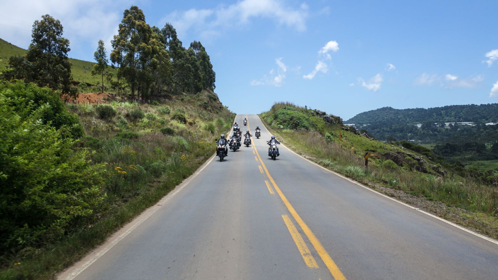 motorcycles on mountain road