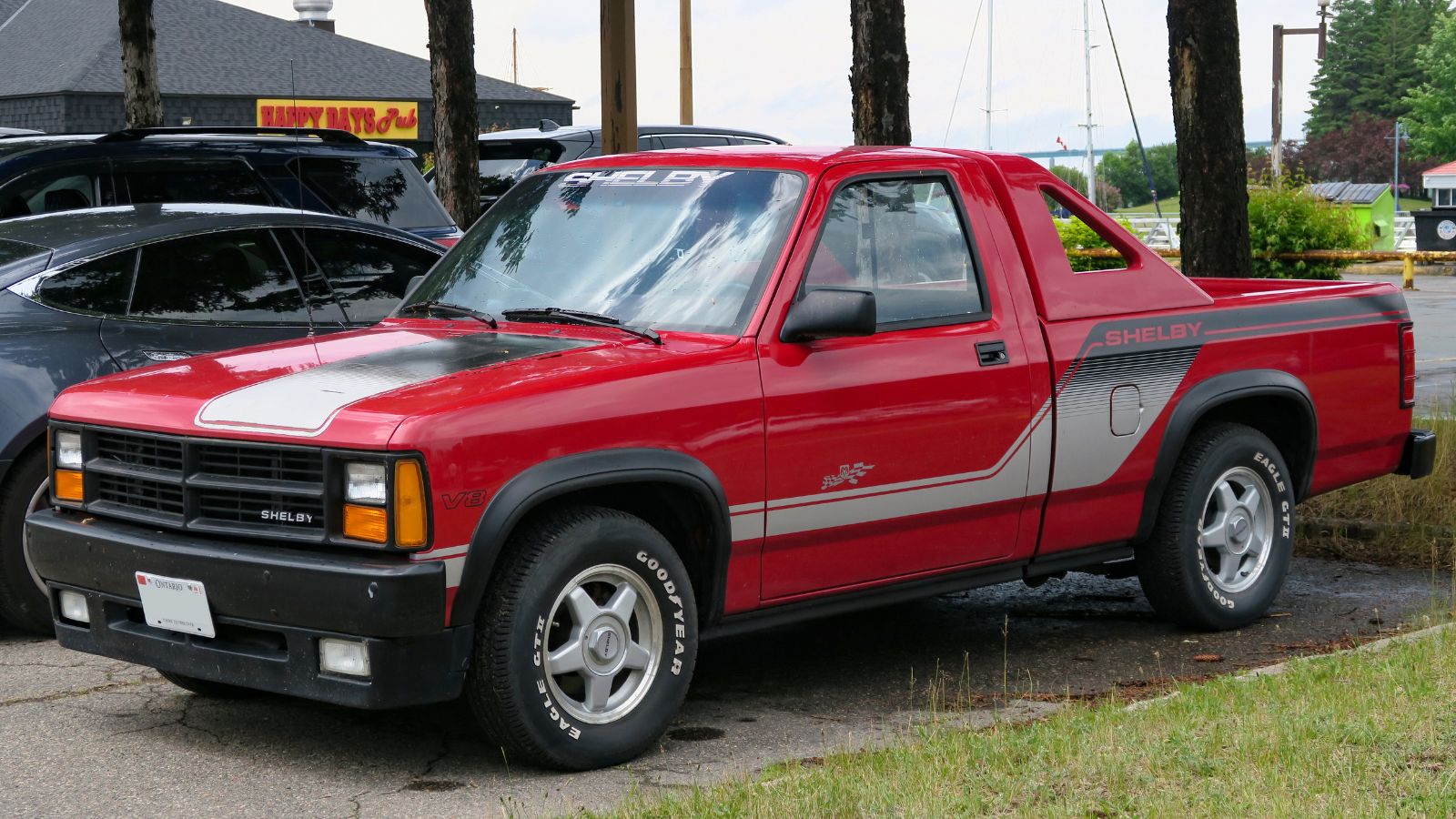1989 Dodge Dakota Shelby in Exotic Red, front left (Queen Street 2025).
